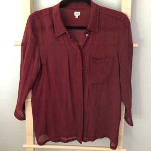 Aritzia Wilfred sheer blouse 100% silk